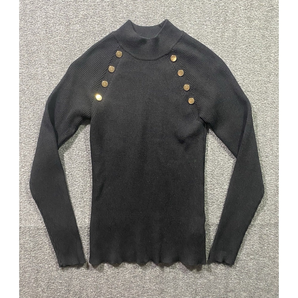 A. BYER LARGE TURTLE NECK LONG SLEEVE BLACK SIZE S